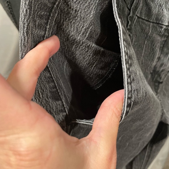 New York & Company 42nd St Trouser Pinstriped Black Flare Jeans - Picture 2 of 7